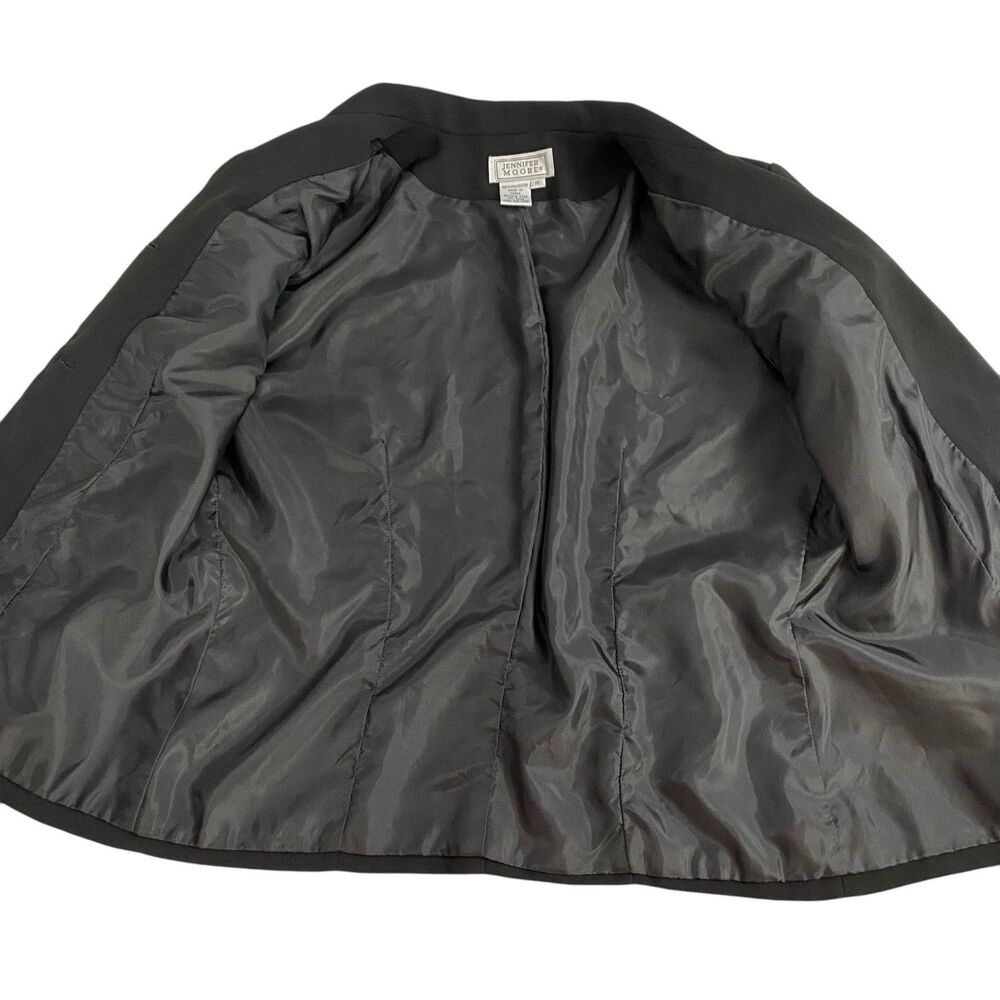 Jennifer Moore Blazer Womens 10 Black Utility Jacket Officecore Corpcore Career - Picture 12 of 15